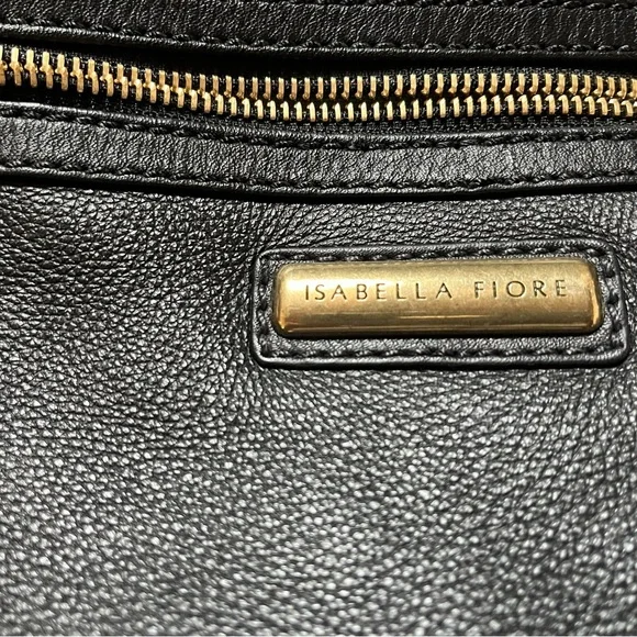 Isabella Fiore Black Leather Bag with Heart and Wings Design - Picture 5 of 6